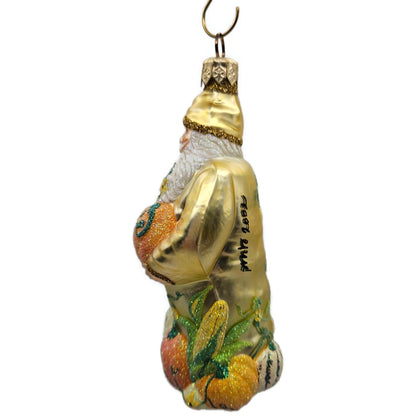 Patricia Breen Harvest Santa Gold Pumpkins Fall Christmas Ornament Signed 2230