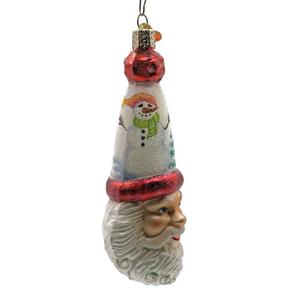 OWC Let It Snow Santa Claus Head Ornament Snowman Old World Christmas Tree Decor