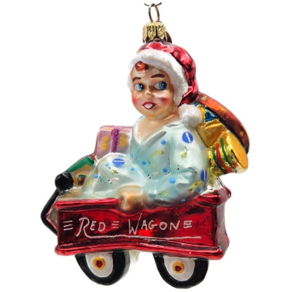 Christopher Radko Red Wagon Rider Gifts Boy Christmas Tree Ornament 00-155-0
