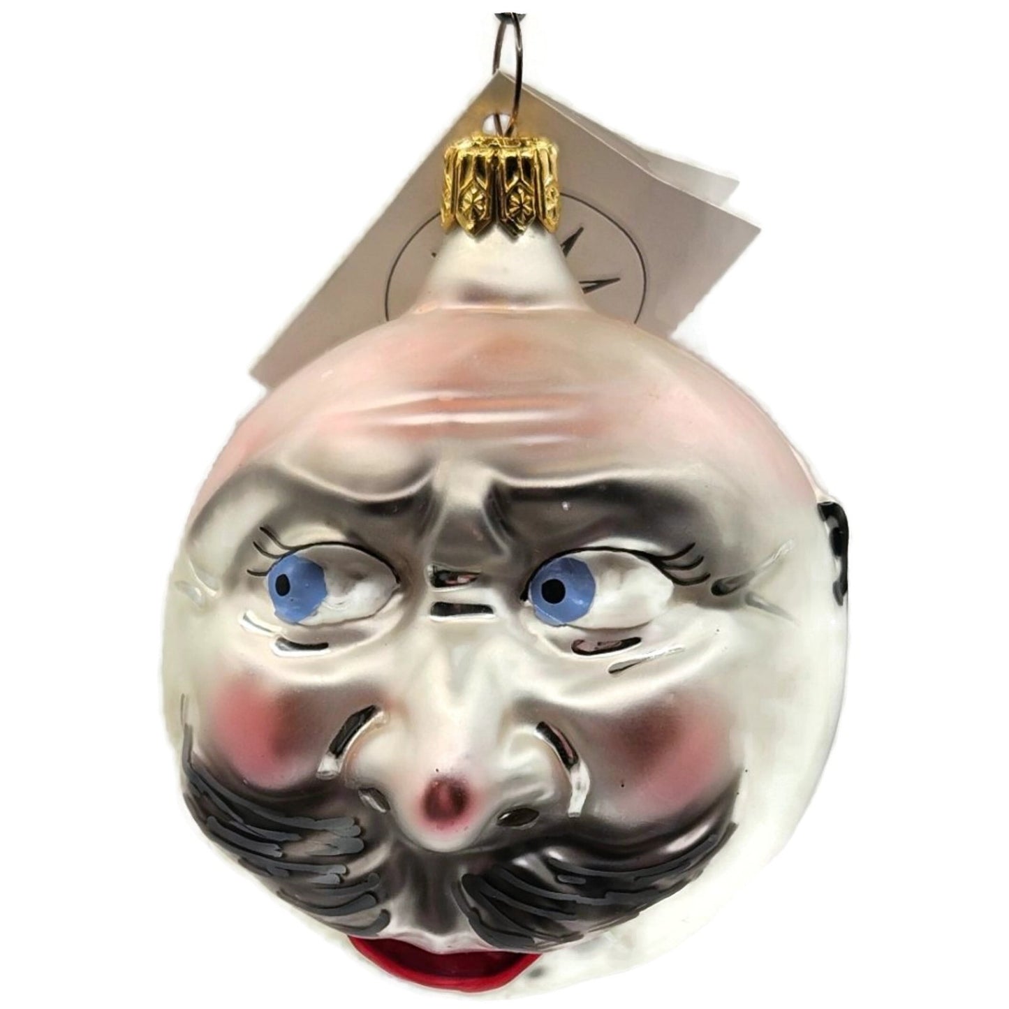 Christopher Radko President Taft Silver German Glass Christmas Tree Ornament