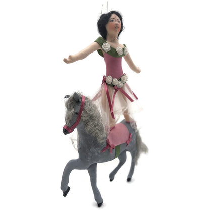 Gladys Boalt Circus Lady Bareback Rider Fabric Christmas Tree Ornament Signed