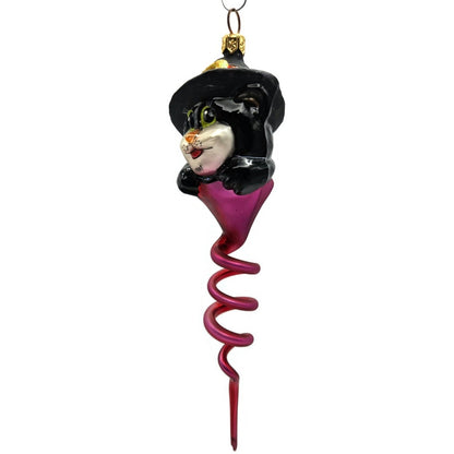 Christopher Radko Spiral Swirl Cat Hat Halloween Christmas Ornament 99-070-0