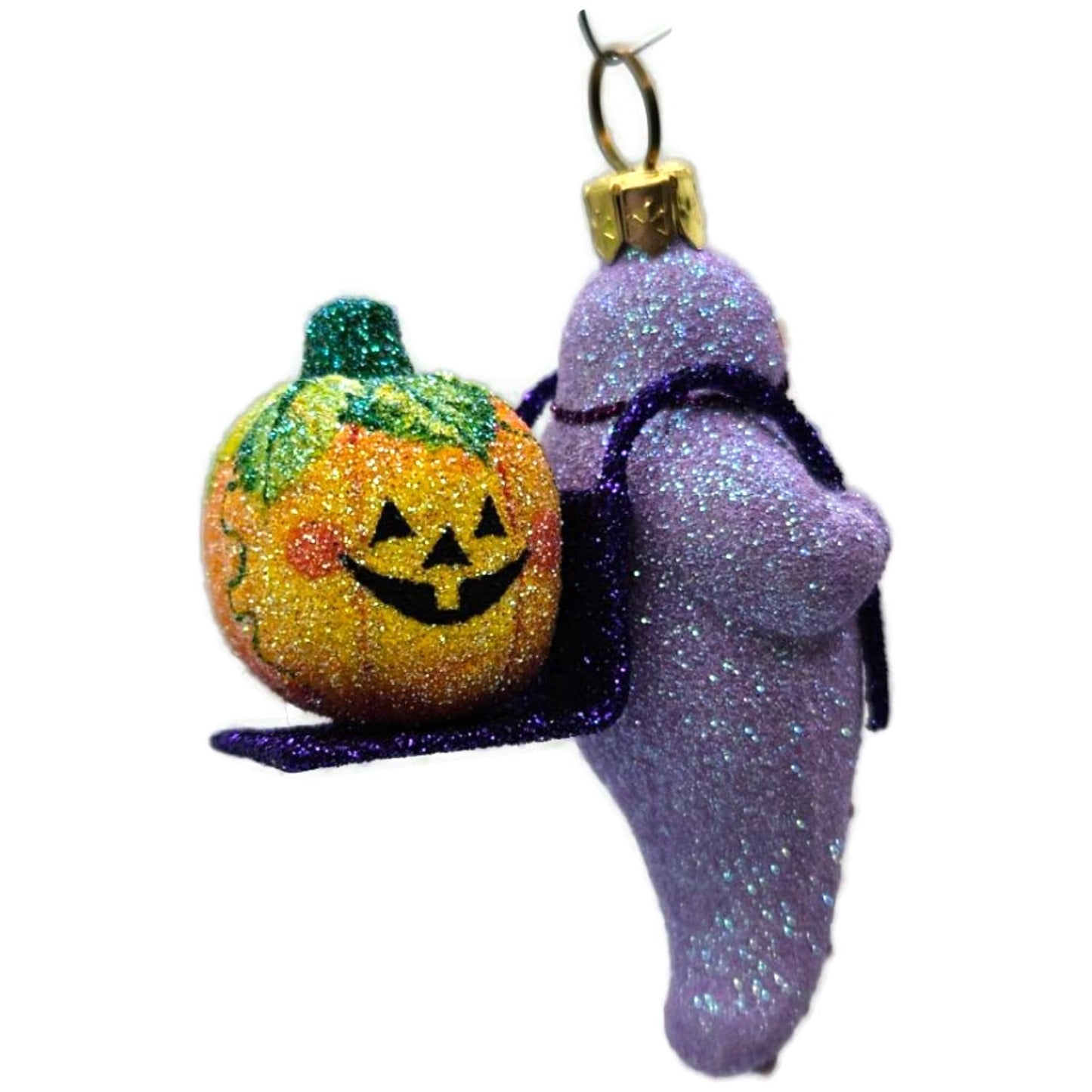 Patricia Breen Halloween Delivery Violet Purple Pumpkin Christmas Tree Ornament