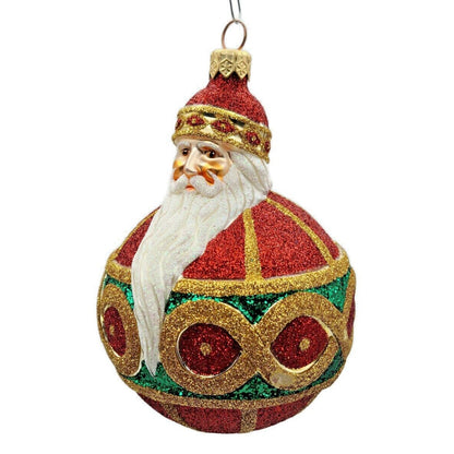 Patricia Breen Hollstrom Santa Claus Red Gold Christmas Holiday Tree Ornament
