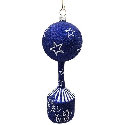 Patricia Breen Keiths Christmas Blue Angel Stars Stripe Nativity Scene Ornament