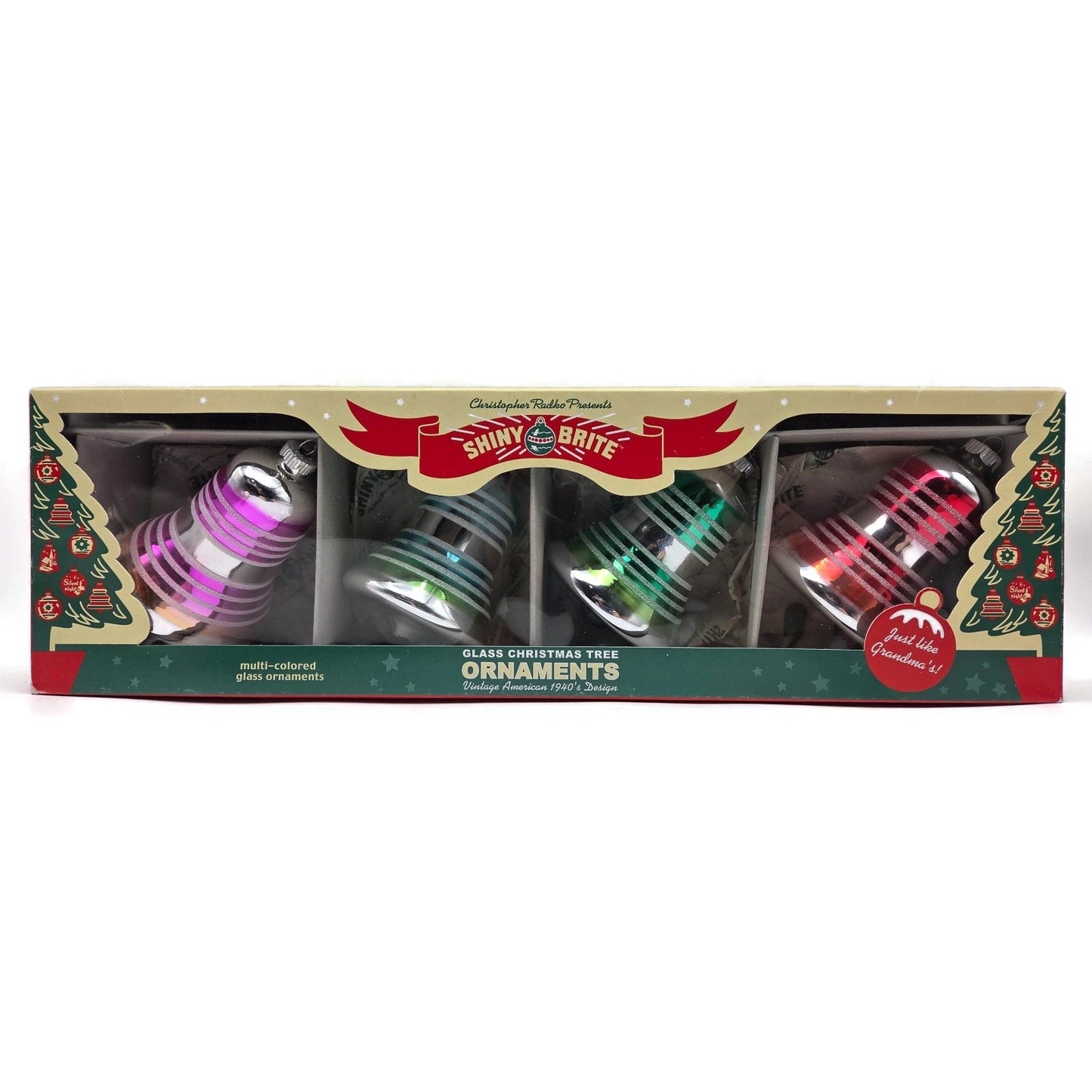 Christopher Radko Shiny Brite Ringing Bells Christmas Tree Ornament Set 4017580