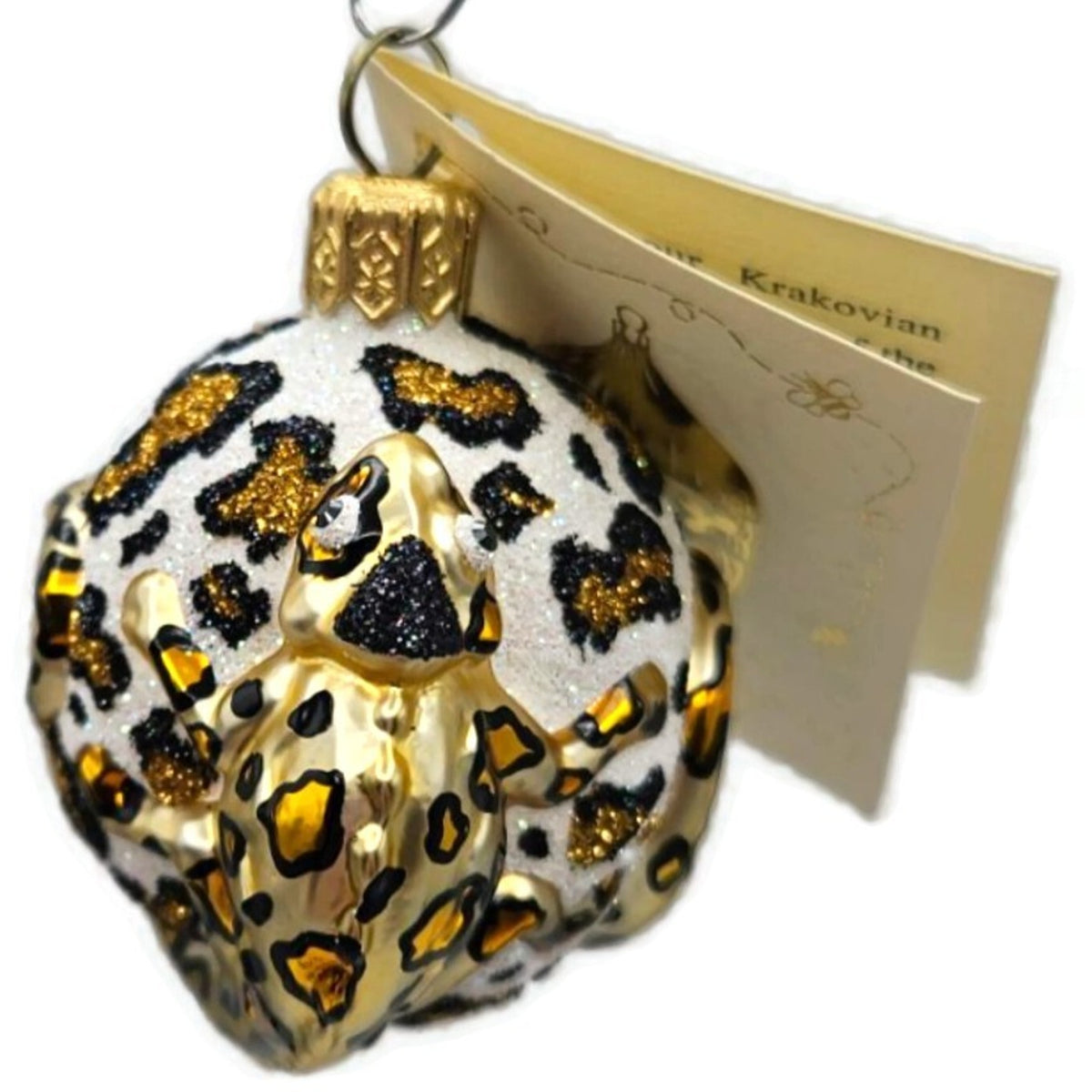 Patricia Breen For James Twice Leopard Chameleon Glass Christmas Ornament 2581