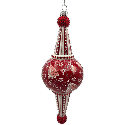 Patricia Breen Looking Glass Chinoiserie Red Reflector Christmas Tree Ornament