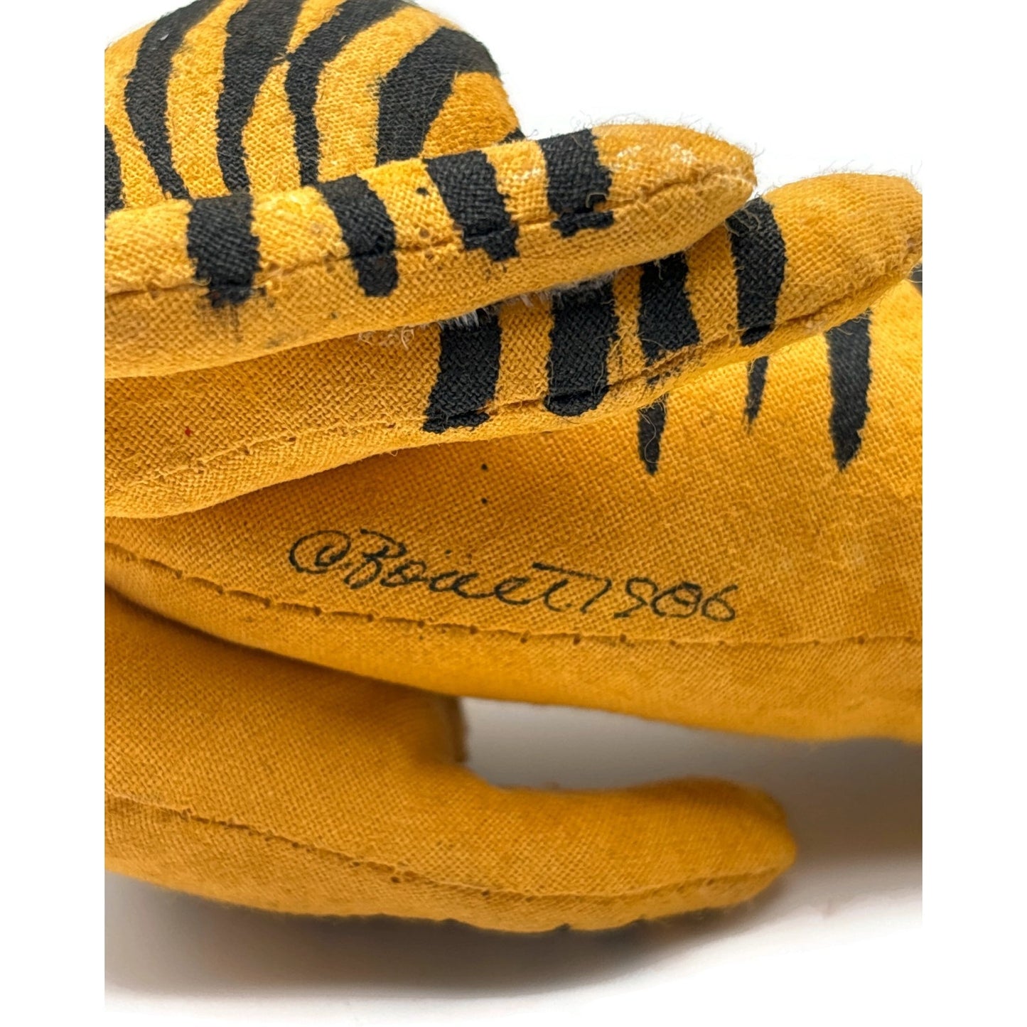 Gladys Boalt Tiger Striped Fabric Handmade Cat Christmas Tree Ornament Signed