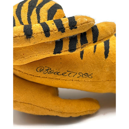 Gladys Boalt Tiger Striped Fabric Handmade Cat Christmas Tree Ornament Signed