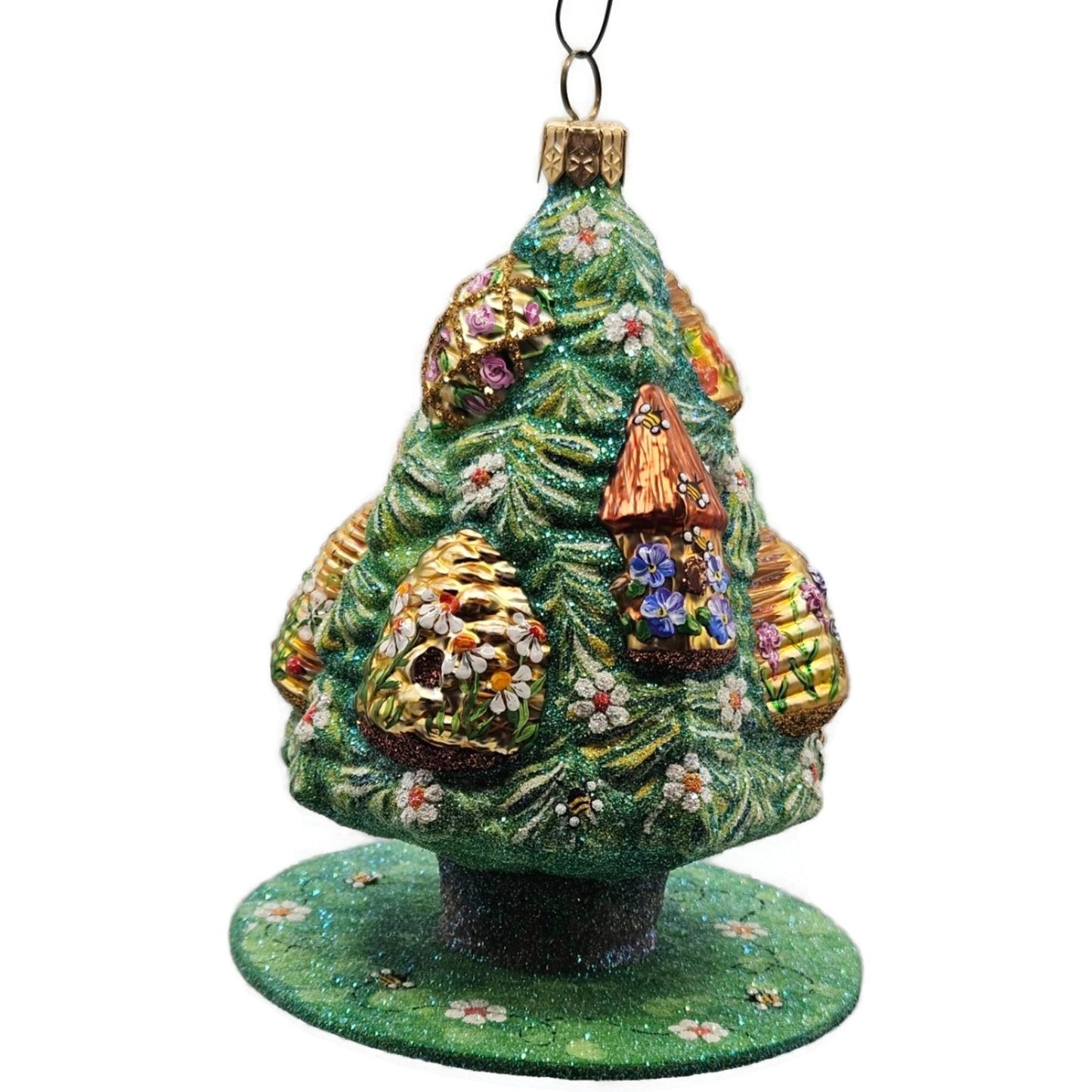 Patricia Breen Beeskep Topiary Green Flower Bees Spring Christmas Tree Sculpture