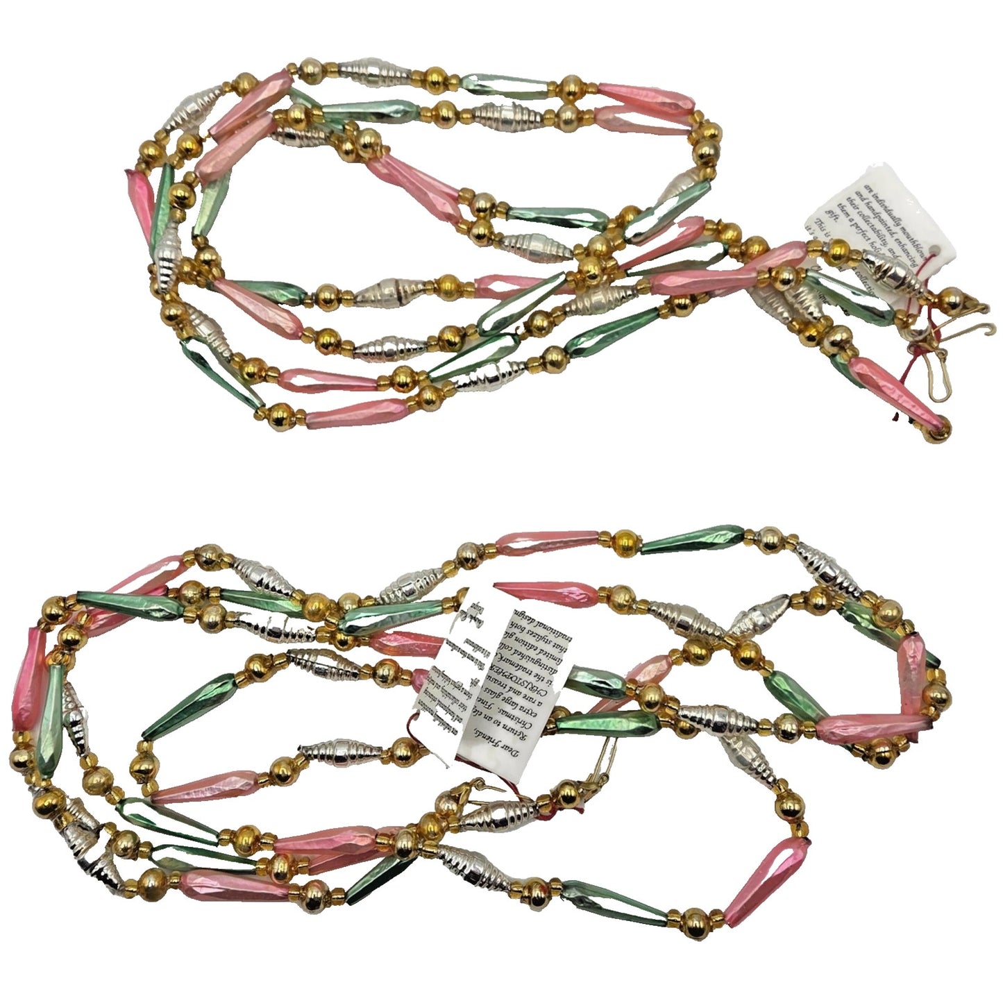 Christopher Radko Bead Garland Sorbet 72 Inch Strand 92-223-1 Christmas Set of 2