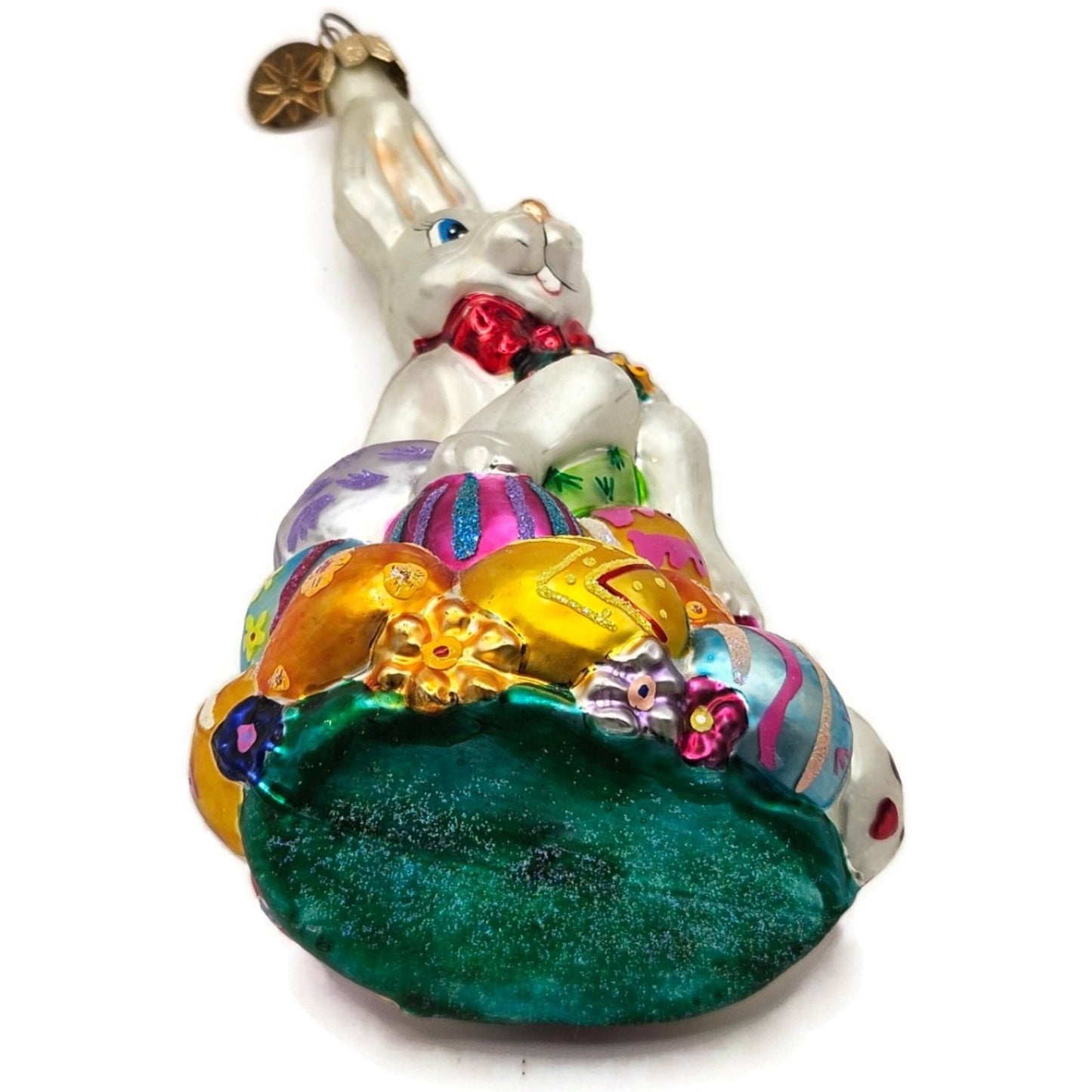 Christopher Radko Egg Hop Easter Bunny Egg Holiday Glass Ornament 004960