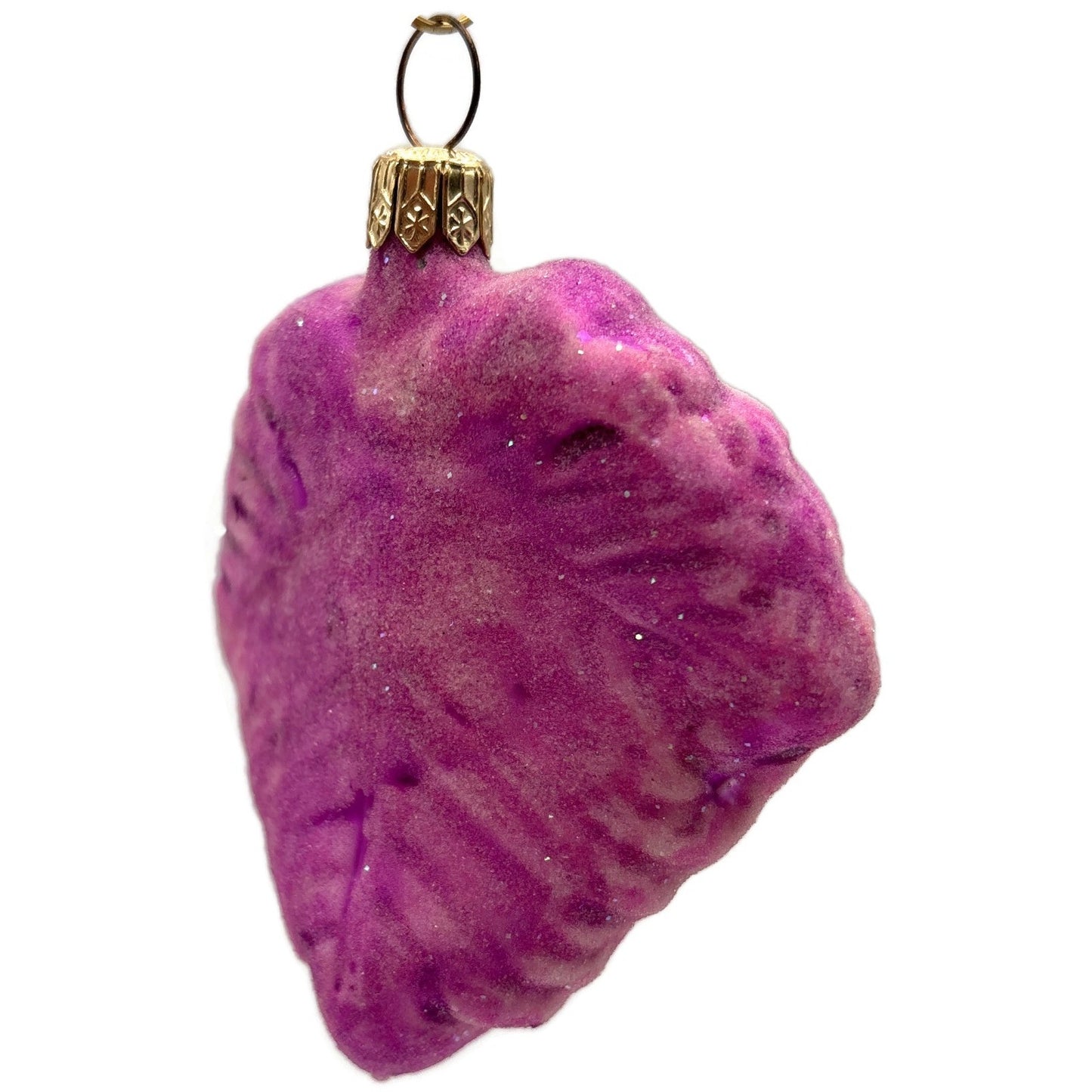 Christopher Radko Autumn Jewels Pink Frosted Leaf Christmas Ornament 96-106-0