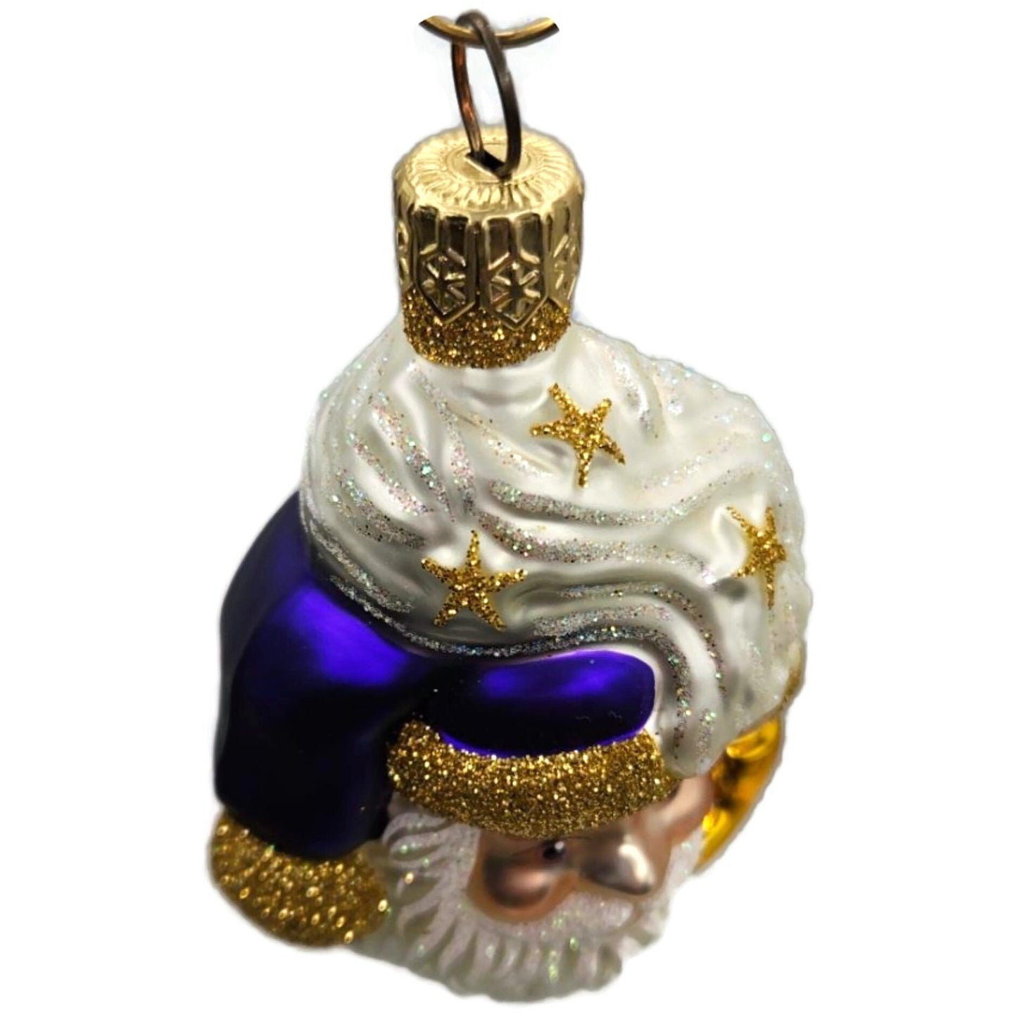 Patricia Breen Miniature Merry Olde Elf Purple Santa Stars Christmas Ornament