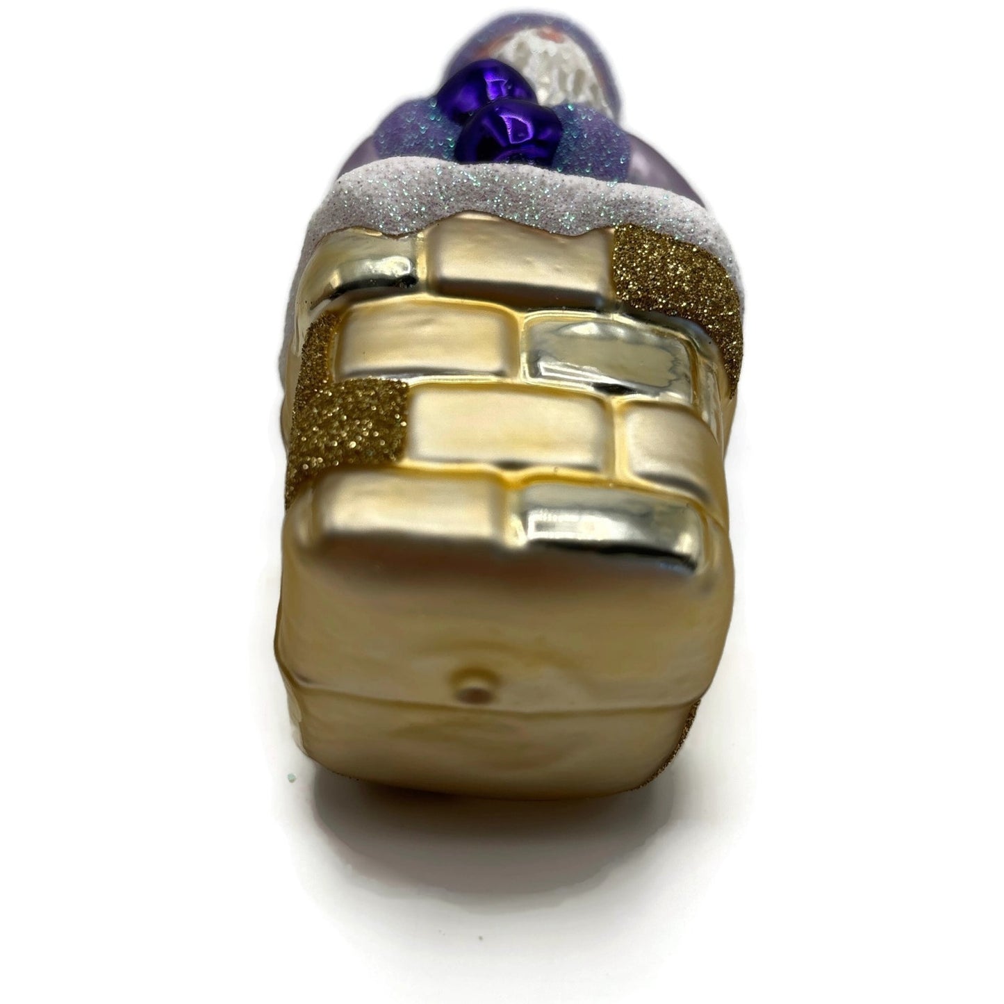 Patricia Breen Here Comes Santa Claus Lavender Gold Chimney Christmas Ornament