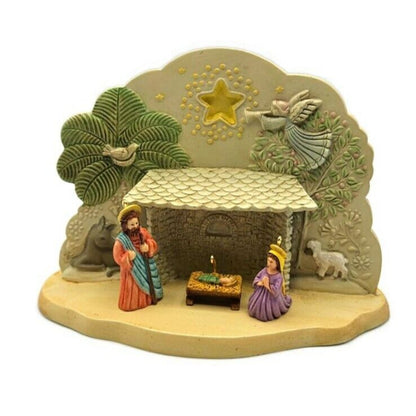 Hallmark Oh Holy Night Nativity Display 1996 With 3 Keepsake Christmas Ornaments