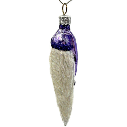Patricia Breen Stocking Cap Santa Head Purple Stars Christmas Tree Ornament
