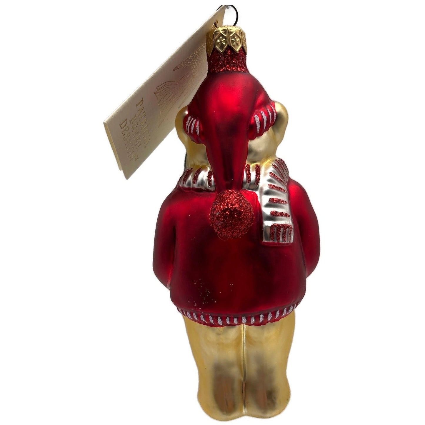 Patricia Breen Papa Bear Red Glittered Ornaments Gold Green Christmas Ornament