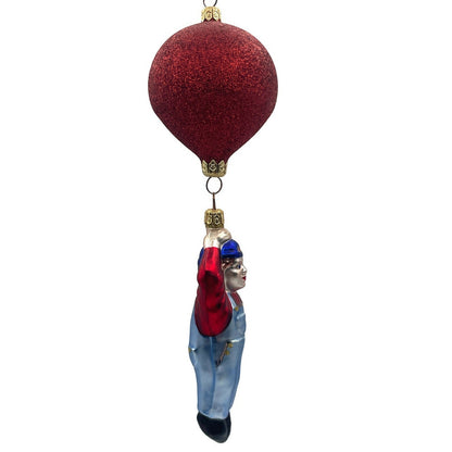 Patricia Breen Balloon Boy Light Blue Overalls Red Shirt Christmas Tree Ornament
