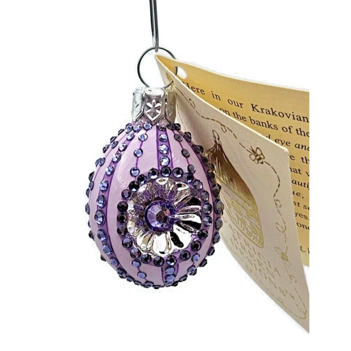 Patricia Breen Miniature Egg Surprise Reflector Lavender Easter Holiday Ornament