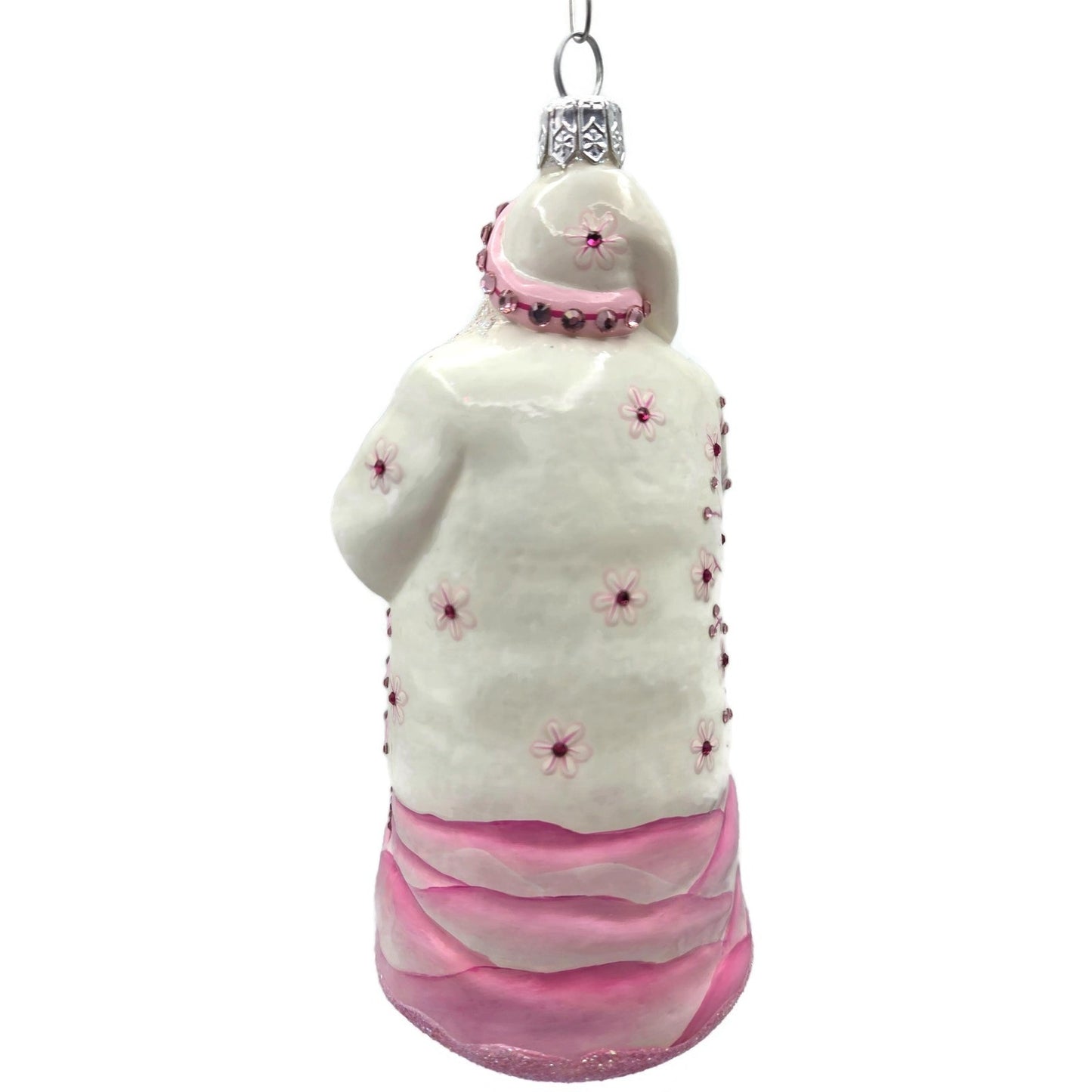 Patricia Breen Exquisite Santa Pink Flower Pagoda Spring Christmas Ornament CATZ