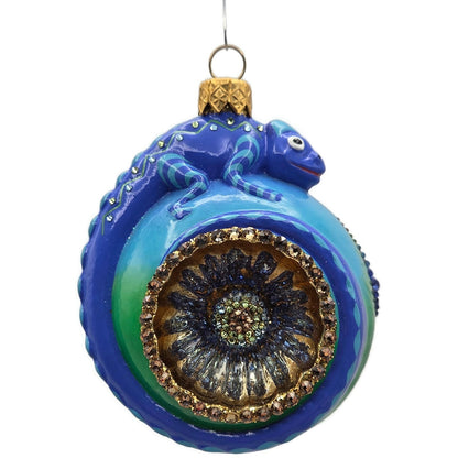 Patricia Breen Happy Holidays Hamish Shades Peacock Chameleon Christmas Ornament