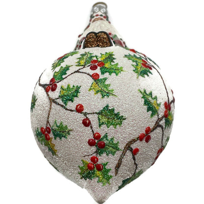 Patricia Breen Steadfast Santa Holly Red Striped Christmas Holiday Tree Ornament