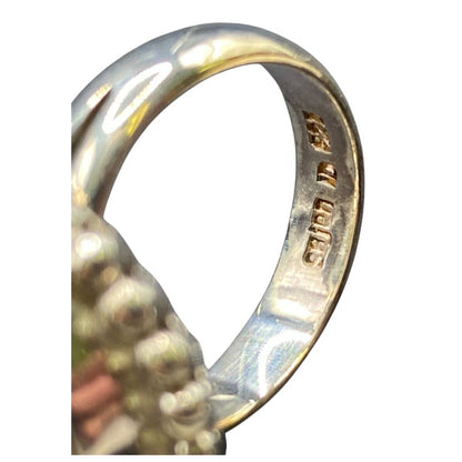 Zebra Jasper Cushion Cut Ring Crystal Sterling Silver Gold Plated Sejan Stamped
