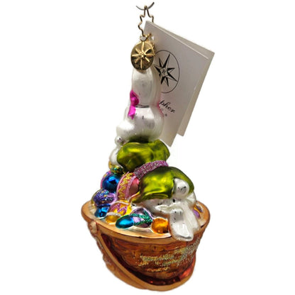 Christopher Radko Bunny Flirt Easter Bunny Egg Basket Ornament 02-0230-0