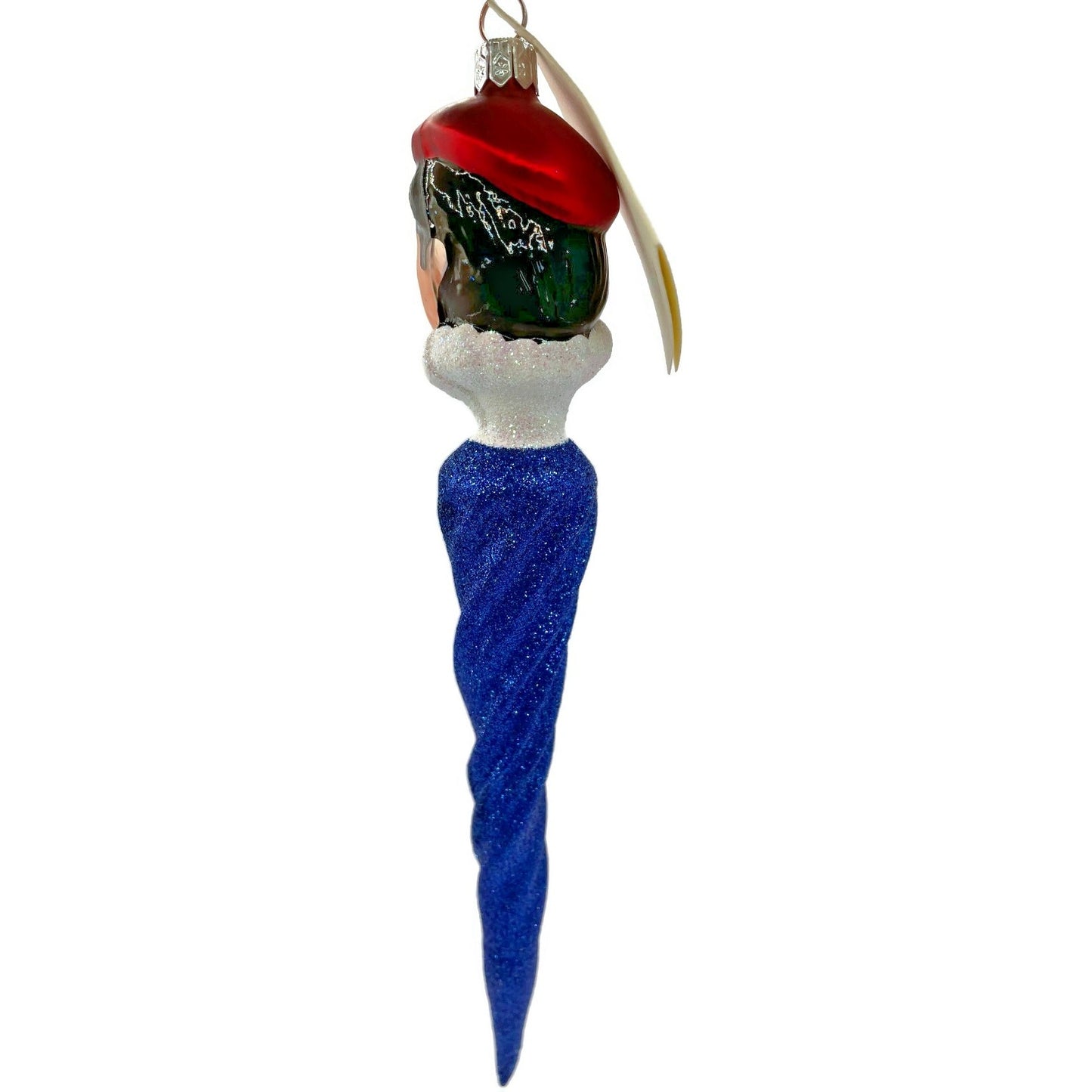 Patricia Breen French Twist Blue Glittered Icicle Red Hat Christmas Ornament