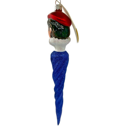 Patricia Breen French Twist Blue Glittered Icicle Red Hat Christmas Ornament