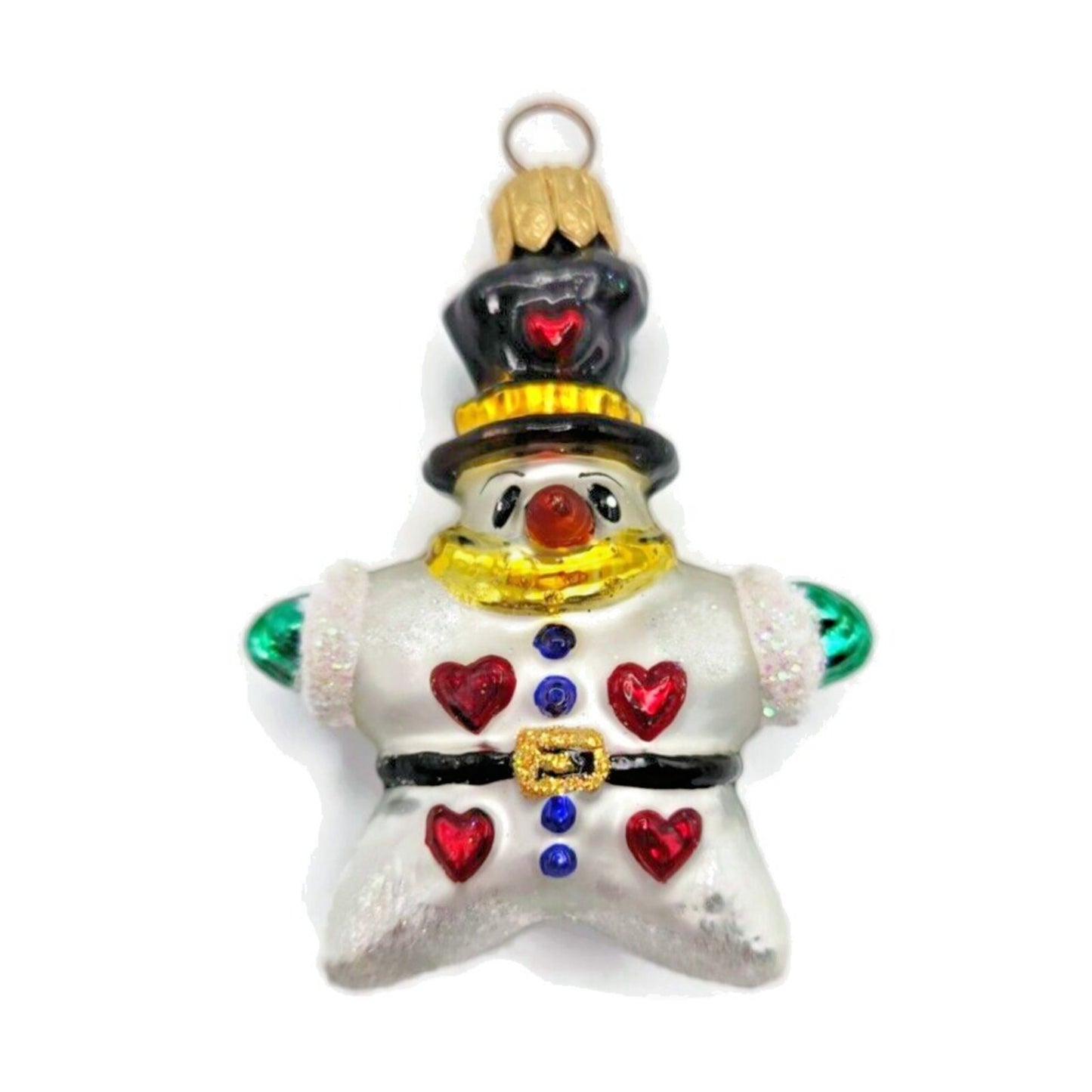 Christopher Radko Hearts for You Gem Snowman w/ Hat Christmas Ornament 99-955-0