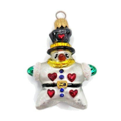 Christopher Radko Hearts for You Gem Snowman w/ Hat Christmas Ornament 99-955-0