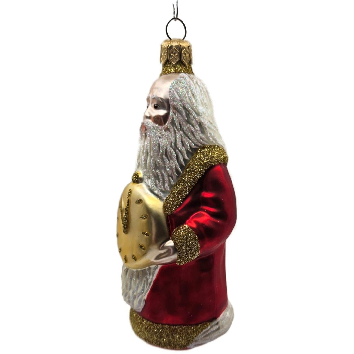 Patricia Breen Round Midnight Red Santa Claus Father Time Christmas Ornament