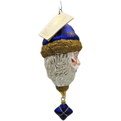 Patricia Breen Goodnight Santa Blue Glittered Stars Christmas Tree Ornament