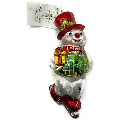 Christopher Radko Skater Dater Snowman Ice Skating Christmas Ornament 10-103-93