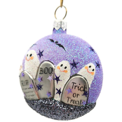 Patricia Breen Mount Auburn Medallion Graveyard Ghost Purple Halloween Ornament