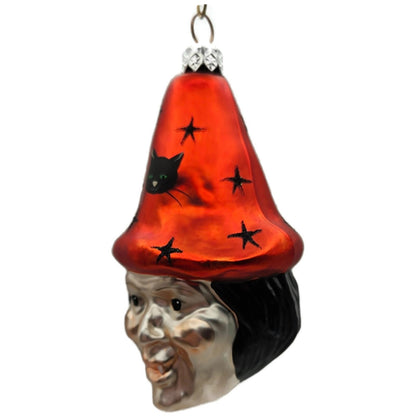 Patricia Breen Witch Hazel Orange Hat Black Cat Halloween Christmas Ornament