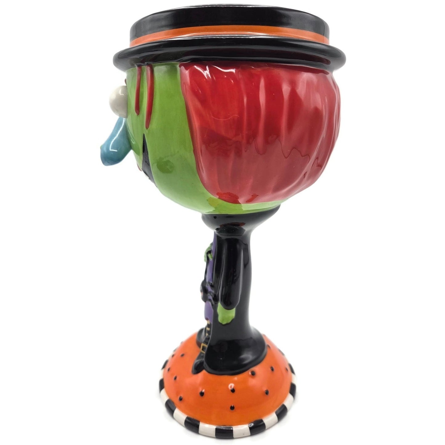 Department 56 Halloween Google Eye Goblet Witch Glass Candy Dish Party Decor