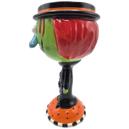 Department 56 Halloween Google Eye Goblet Witch Glass Candy Dish Party Decor