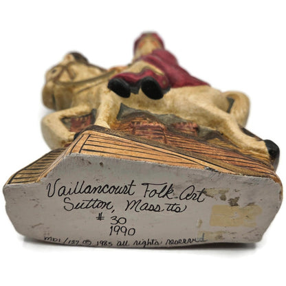 Vaillancourt Small Dutch Saint Nicholas on Roof Chalkware Folk Art XMas Figurine