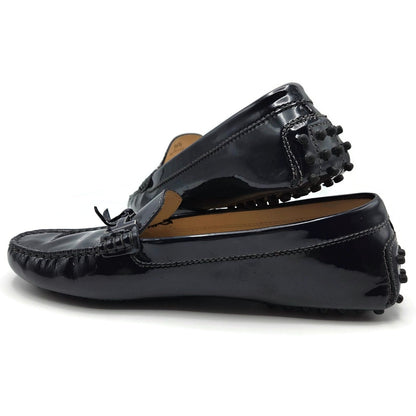 Tod’s Heaven Double T-Bit Loafers Driving Shoes Navy Patent Leather Rare 39.5