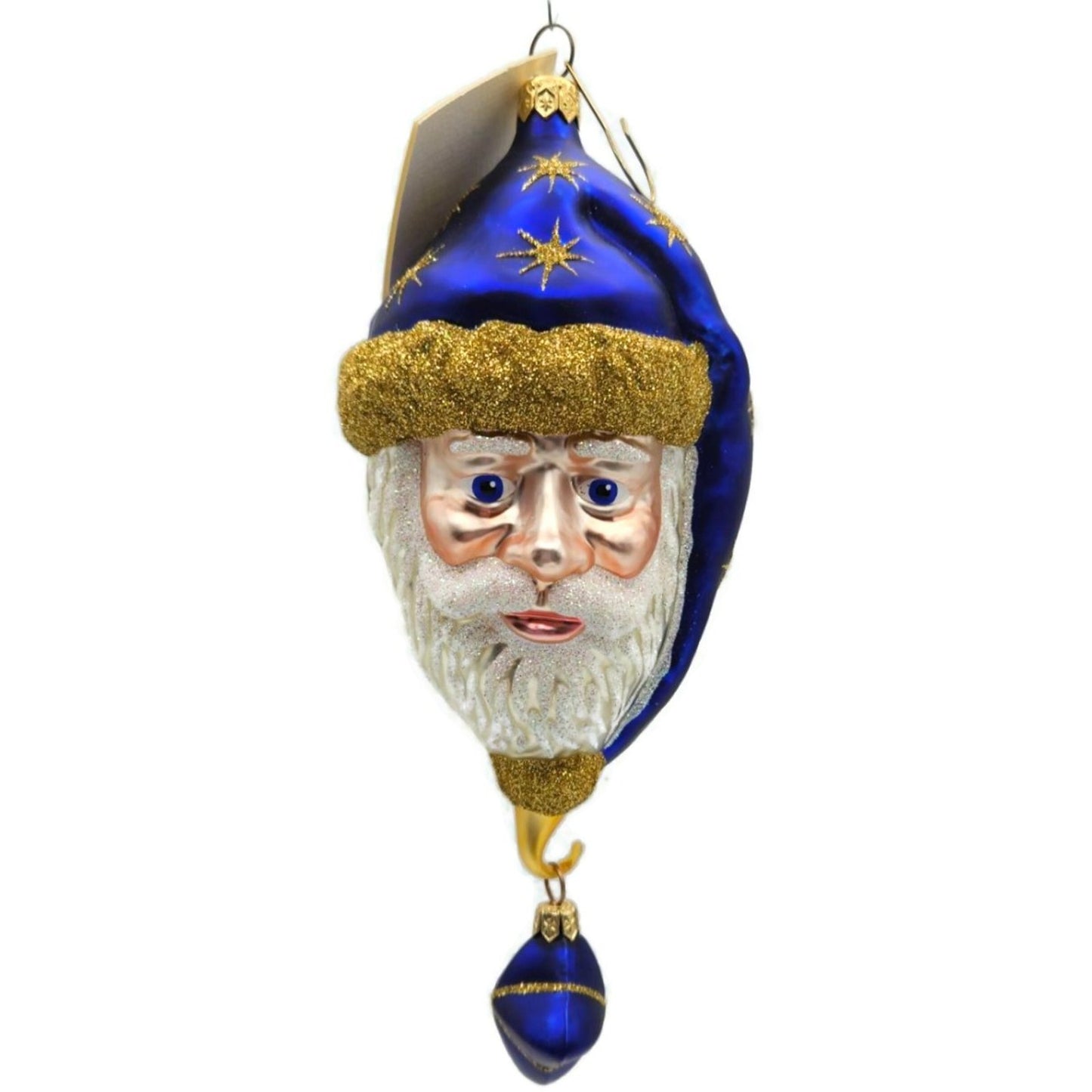 Patricia Breen Goodnight Santa Blue Glittered Stars Christmas Tree Ornament