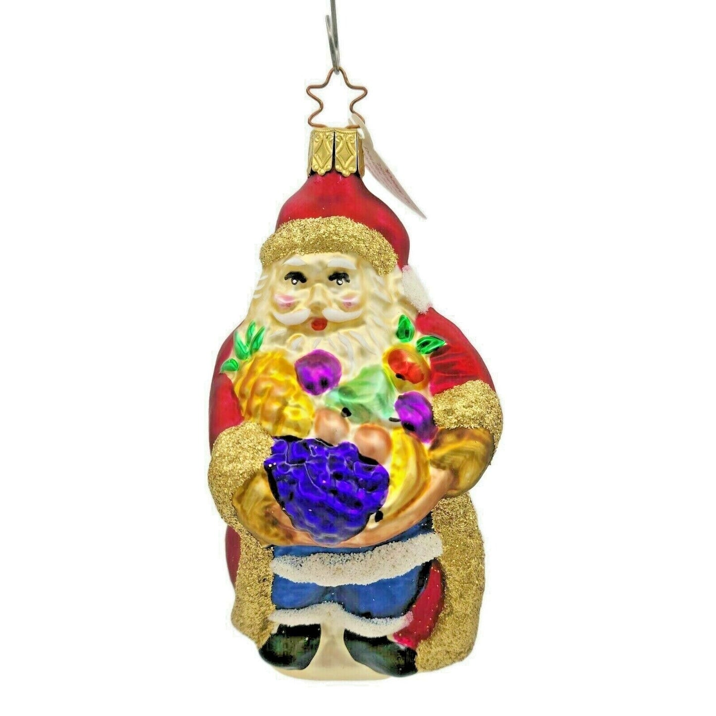 Inge Glass Ornament Bountiful Santa Claus Old World Christmas EM Merck Signed