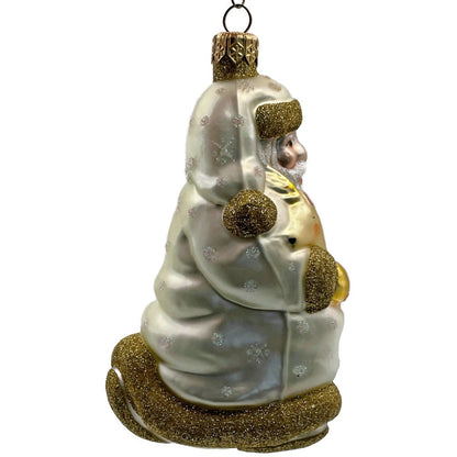 Patricia Breen Santa and Sarenka Pearl Dots Snowflakes Christmas Ornament 9838