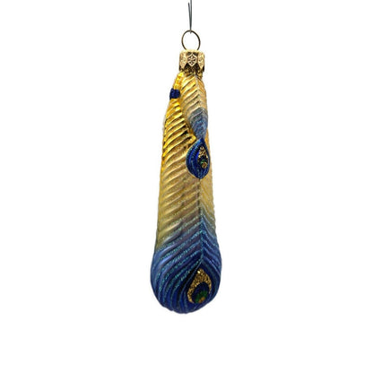 Patricia Breen Peacock Icicle Blue Gold Santa Claus Christmas Tree Ornament