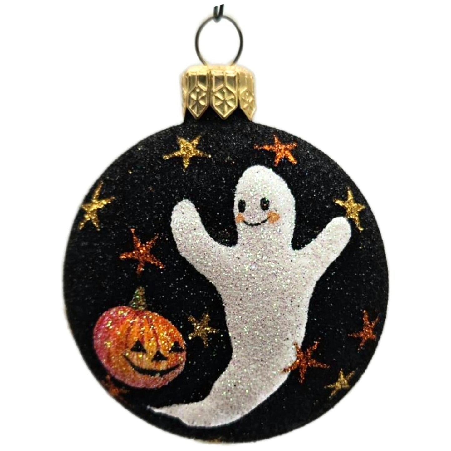 Patricia Breen Halloween Ghostly Medallion Pumpkin StarsBlack Christmas Ornament