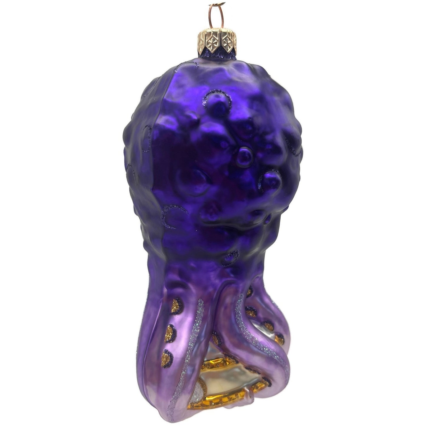 Patricia Breen Help Santa! Purple Octopus Aquatic Summer Christmas Tree Ornament