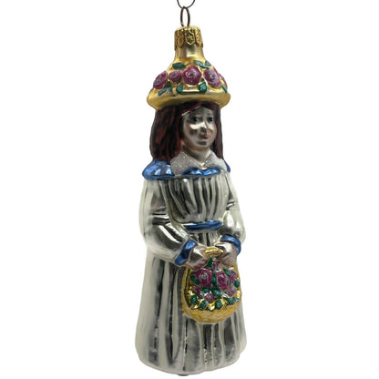 Patricia Breen Phoebe Holding Flower Basket Christmas Tree Ornament 9700AIC